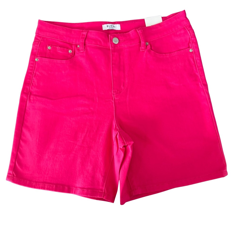 Bleu Denim Design Company Hot Pink Shorts Womens Size 10 NWT Stretch 8in Inseam